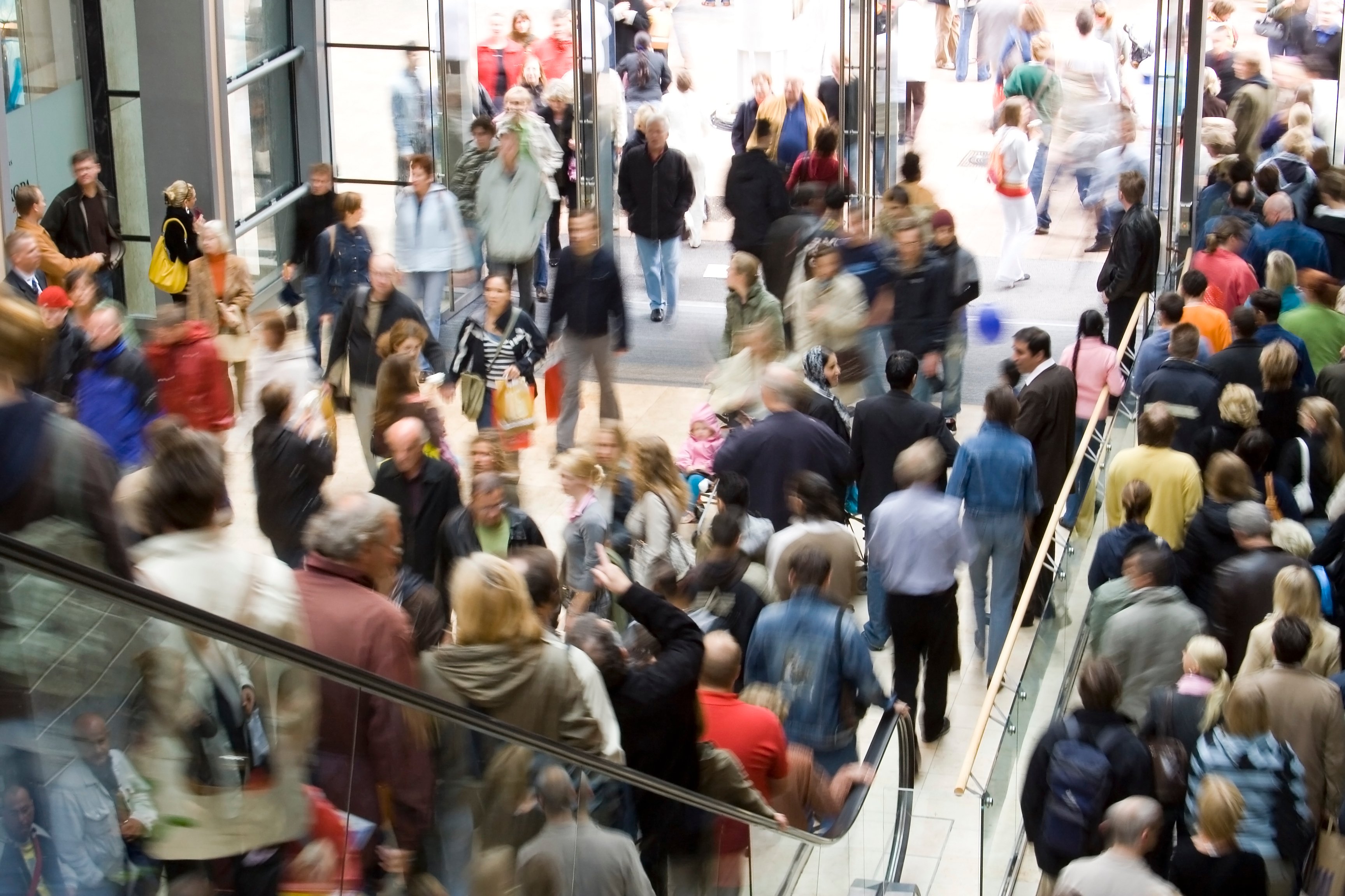 crowded mall area